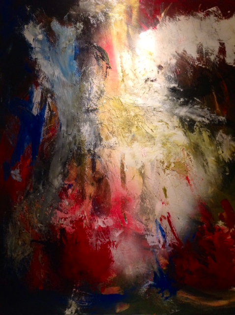 Fireworks. 5′ x 6′ Acrylic $3,800. **SOLD** commissioned piece. [click on the photograph to be taken to the listing]